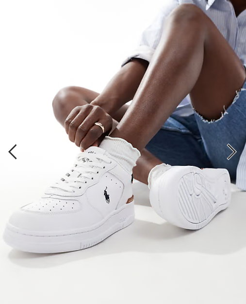 Polo Ralph Lauren masters court leather trainer with logo in white