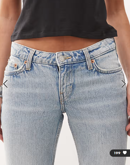 Weekday Nova slim flare jeans in light blue wash