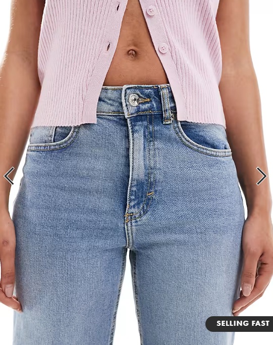 ONLY Juicy high waisted wide leg jeans in light blue denim