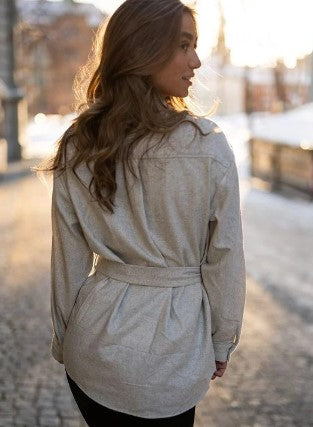 oversized wool blend shirt jacket