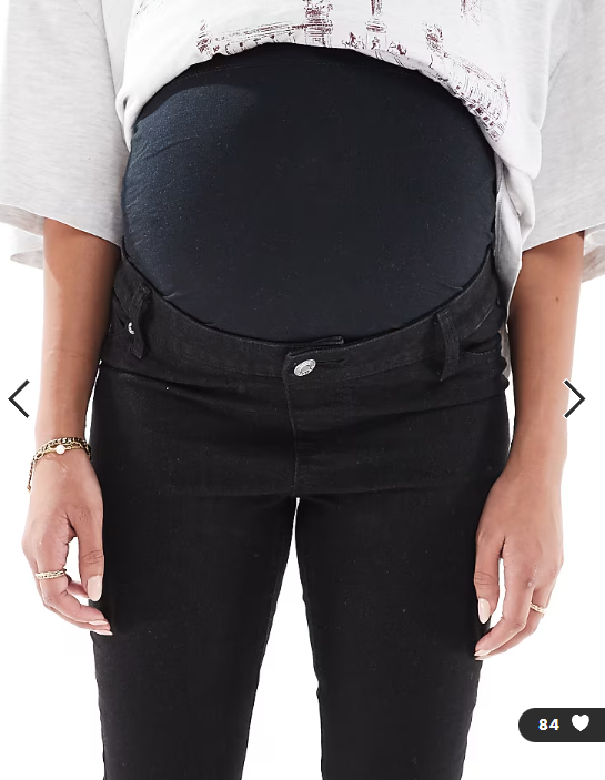 ASOS DESIGN Maternity skinny jeans in clean black