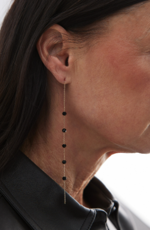 Stone Dangle Earrings Gold