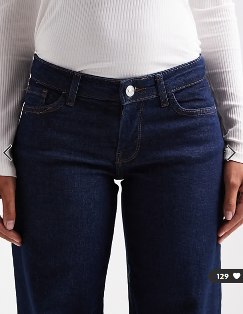 ONLY Judy low rise wide leg jeans in dark blue rinse