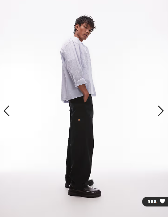 Dickies - 247 loose baggy fit work trousers in black
