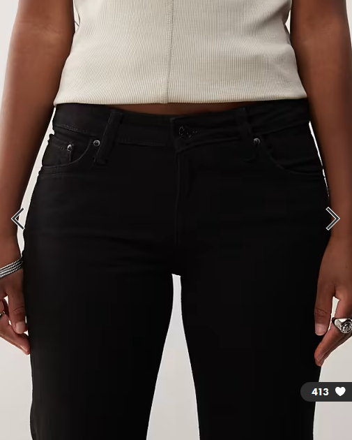 Weekday Nova low waist slim fit bootcut jeans in black