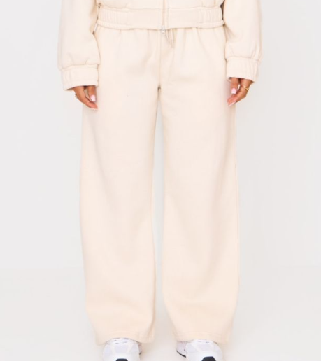 Petite Ecru Wide Leg Joggers