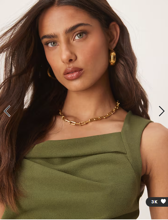 ASOS DESIGN square neck midi dress in khaki