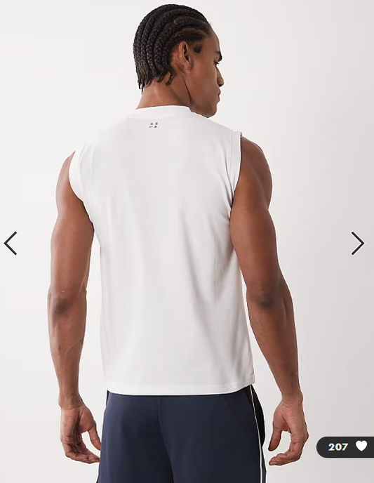 4505 shrunken muscle fit cotton tank with quick dry finish in white.