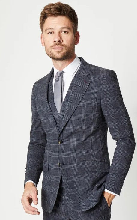 Burton - Slim Fit Retro Check Suit Jacket