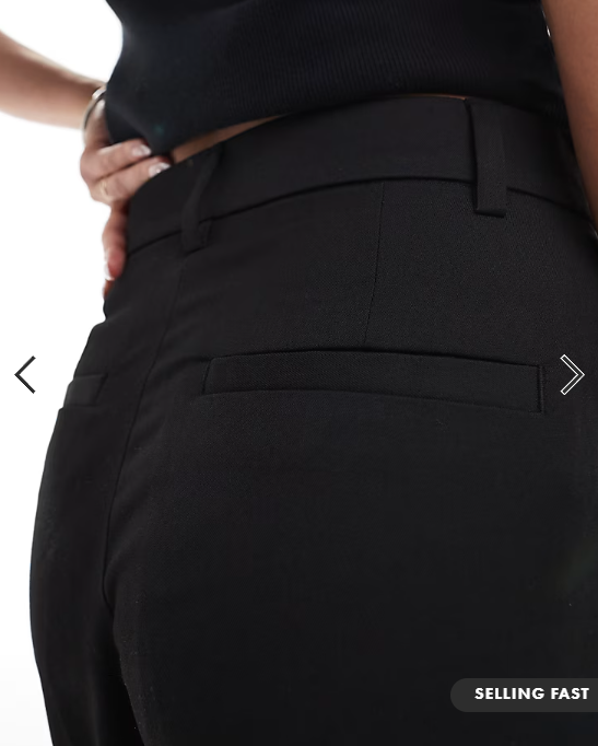 Monki high waist wide leg trousers with front pleat in black