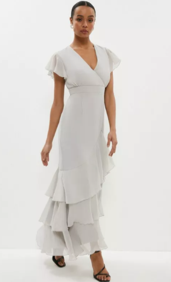 Tiered Hem Ruffle Maxi Dress