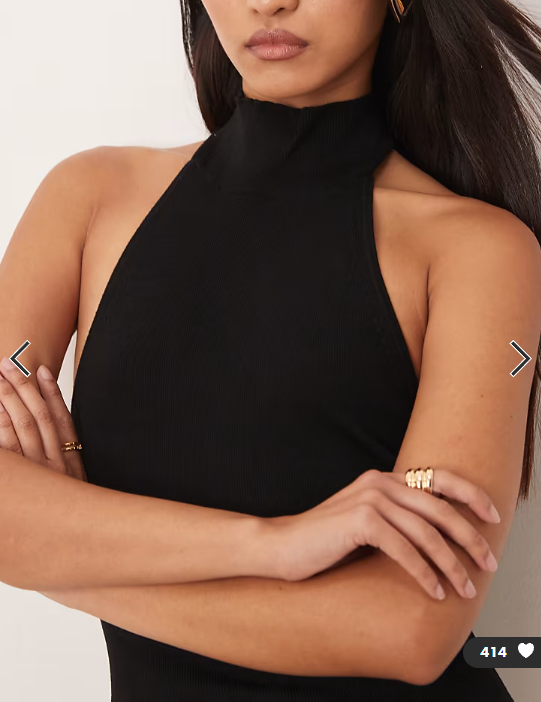 Gina Tricot sleeveless knit turtleneck maxi dress in black