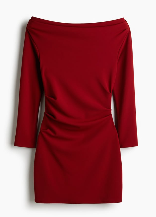 H&M Draped Off-The-Shoulder Dress