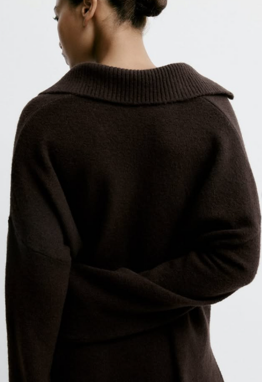 H&M-FINE-KNIT COLLARED JUMPER