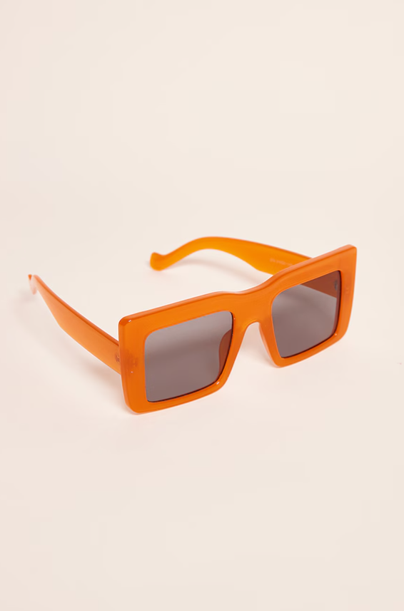 Orange Oversized Frame Square Sunglasses