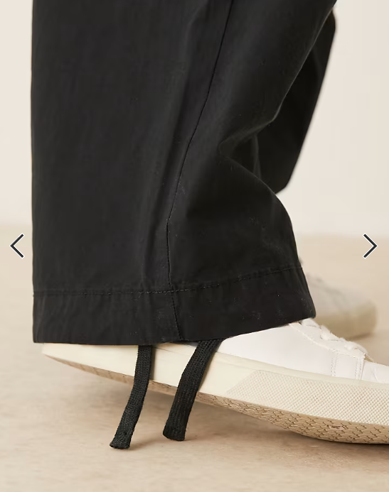 ASOS DESIGN poplin parachute trouser in black