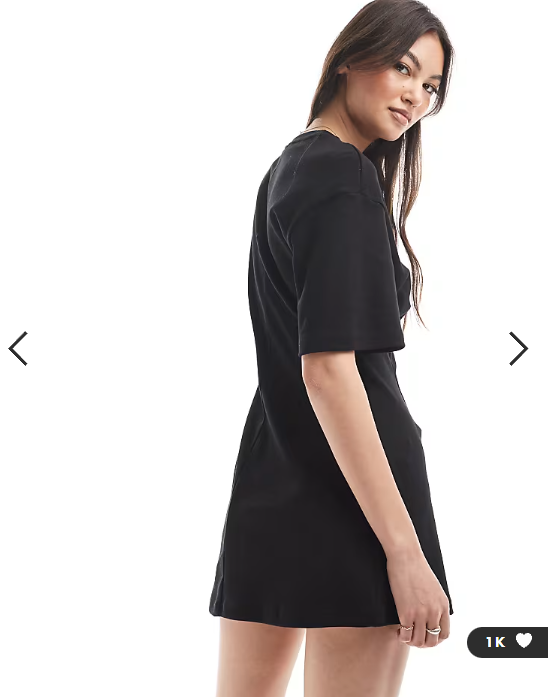 Monki t-shirt dress with cinched waist in black