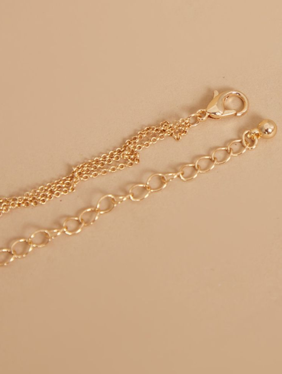 Gold Diamante Circle & Drop Pendant Necklace