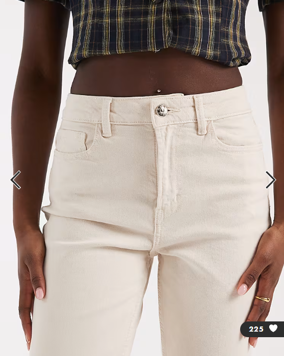 ONLY Emily high waisted straight leg jeans in ecru