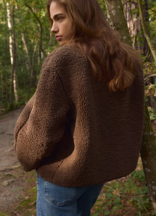 H&M / TEDDY JACKET - Brown