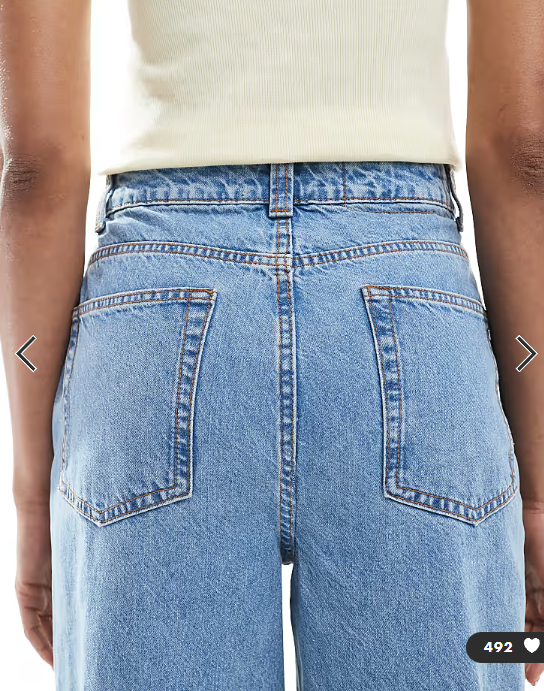 ASOS DESIGN Tall wide leg dad jeans in mid blue