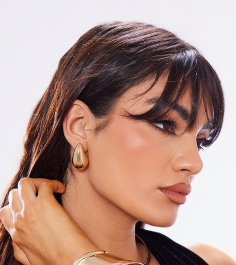 Gold Tear Drop Mini Statement Earrings