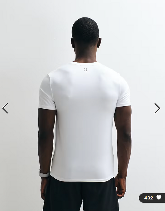 4505 Icon active quick dry muscle fit base layer training t-shirt in white.