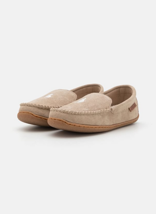 POLO RALPH LAUREN BRENAN FLATS MEN- MOCCASINS - KHAKI/CREAM