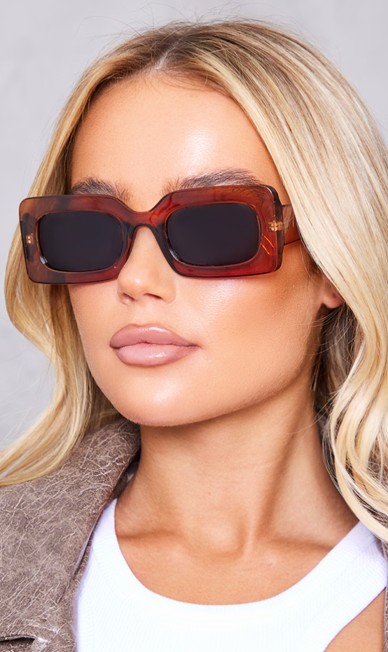 Toffee Chunky Square Frame Sunglasses