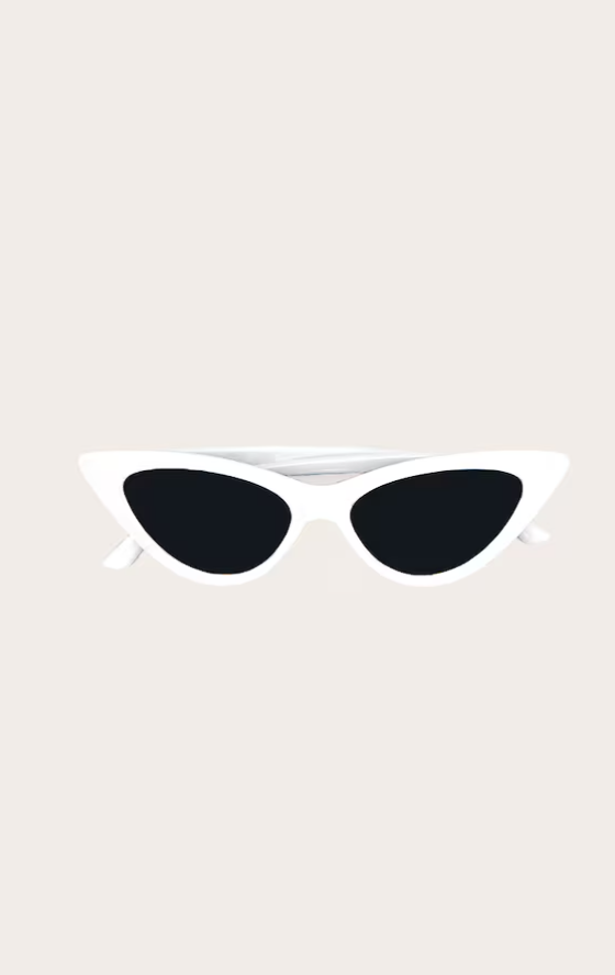 White Retro Cat Eye Sunglasses