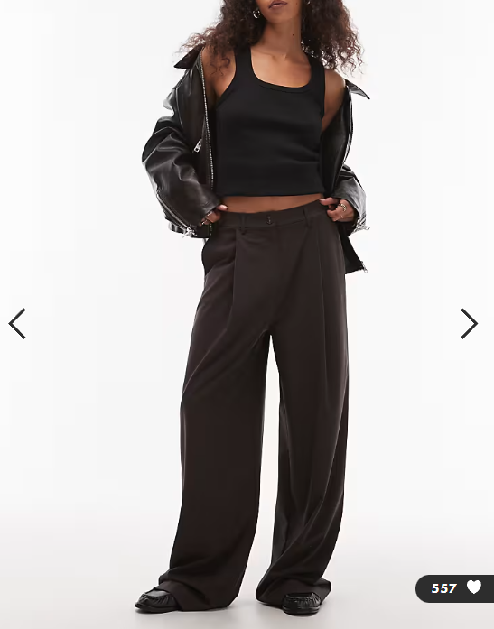 ASOS DESIGN tailored wide leg dad trouser in chocolate