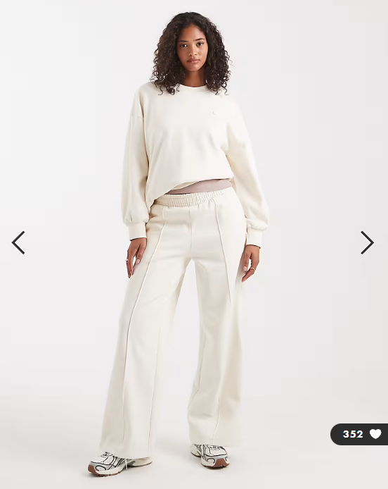 Miss Selfridge wide leg joggers in ecru