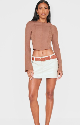 Chocolate Premium Woven Backless Long Top