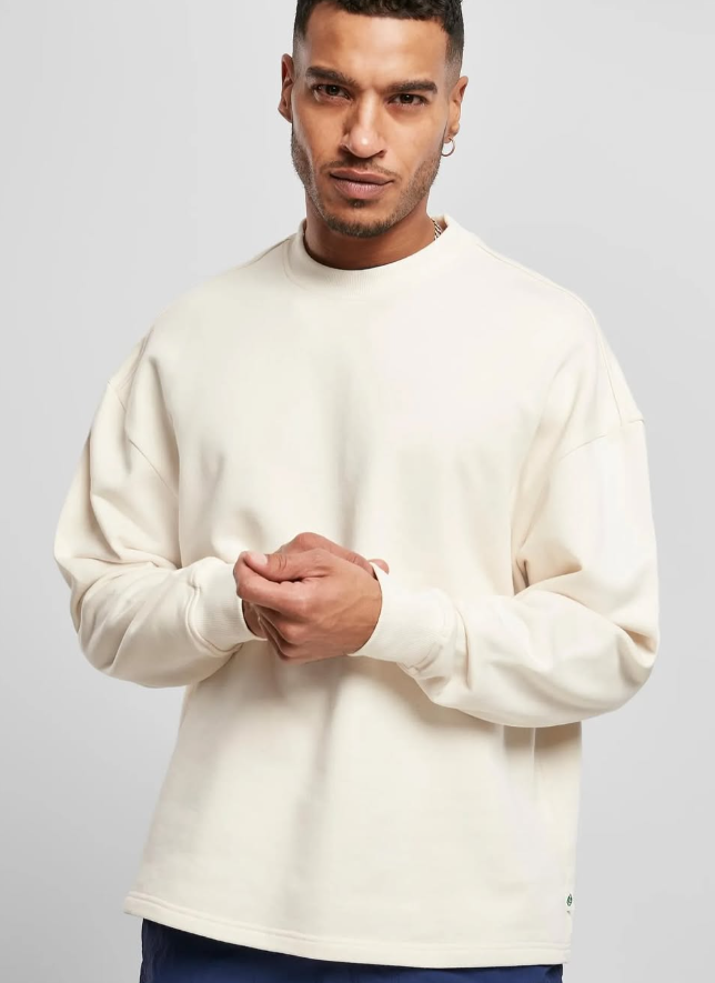 Men´s pullover // Urban classics Organic Oversized Boxy Crew whitesand
