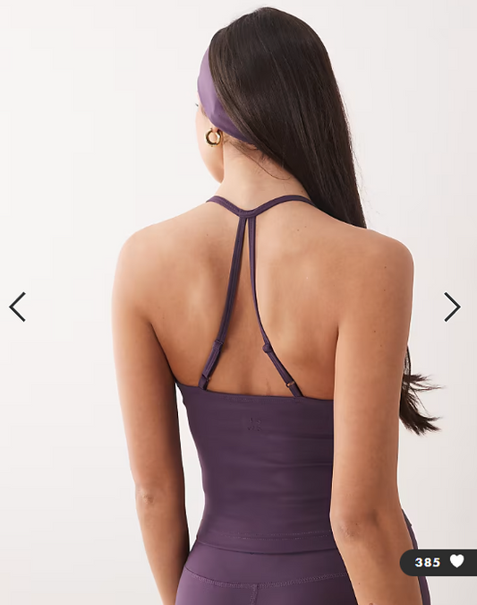 4505 soft touch ruched front yoga cami in heather