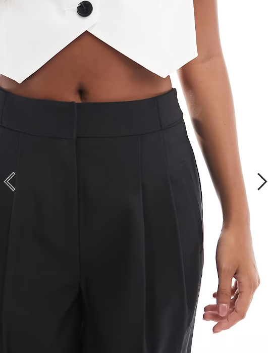 ASOS DESIGN Petite tailored barrel trousers in black