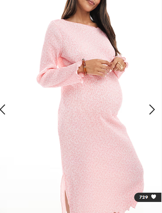 Mamalicious Maternity plisse midi dress in pink ditsy floral