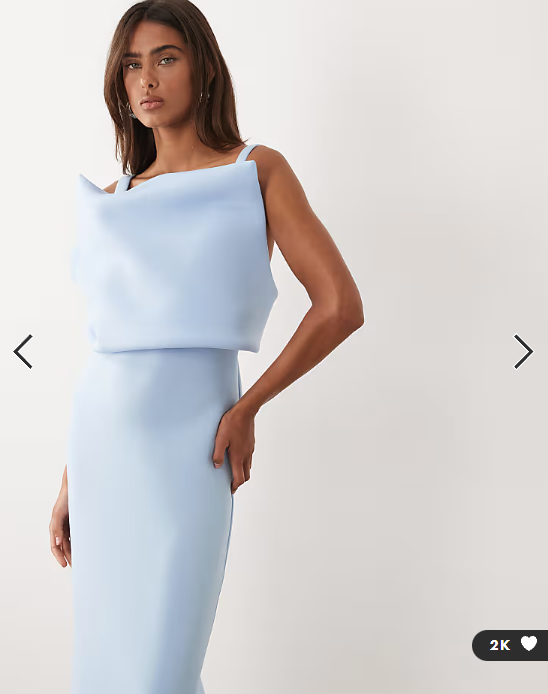 ASOS DESIGN structured cami maxi dress in light blue scuba-style fabric