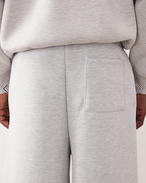 ASOS DESIGN heavyweight super wide leg sweatpants in scuba-style fabric in gray heather