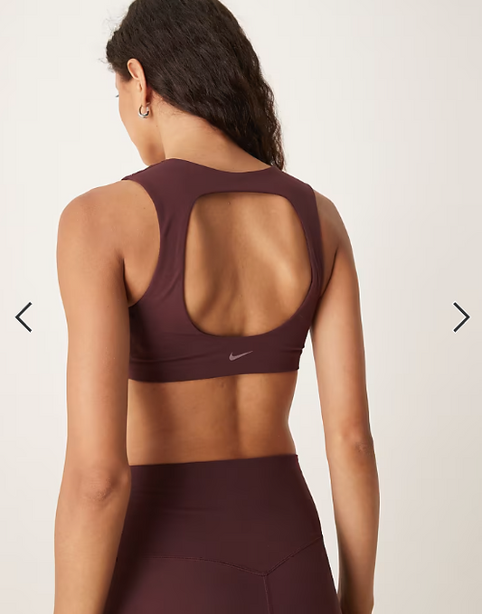 Nike Training Zenvy light support sports bra in burgundy