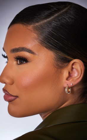 Real Gold Plated Diamante Mini Hoop Earrings