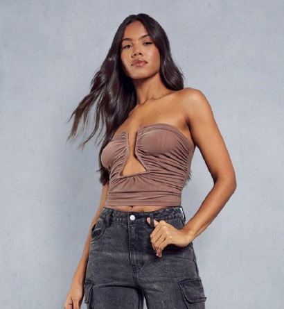 Mesh Wired Cut Out Cropped Top