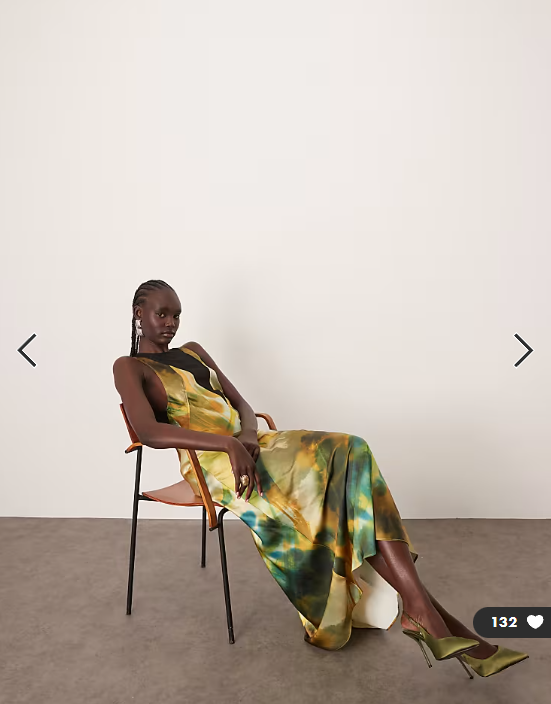 ARRANGE sheer panelled bias cut maxi dress in marble print