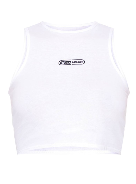White Studio Archive Graphic Racer Top