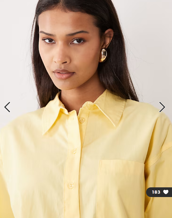 ASOS DESIGN classic cotton shirt in yellow
