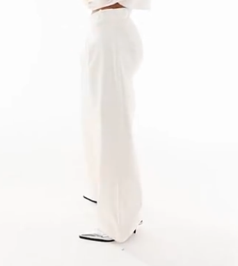 Asos design cocoon trousers with front pleat in white