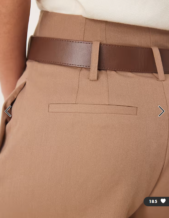 ASOS DESIGN Tall tailored high waist shorts with PU belt in chocolate