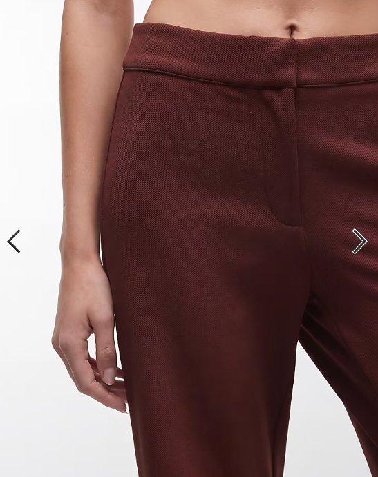 Weekday flared trousers with side zip detail in rust red