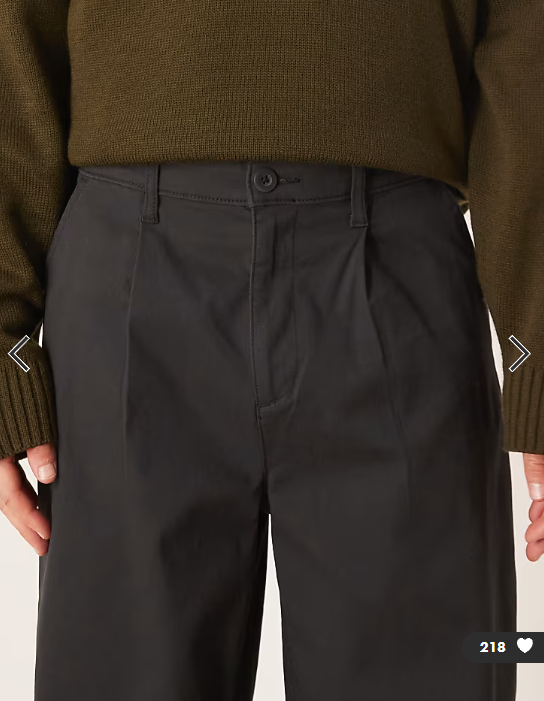ASOS DESIGN loose chinos in black with pleats