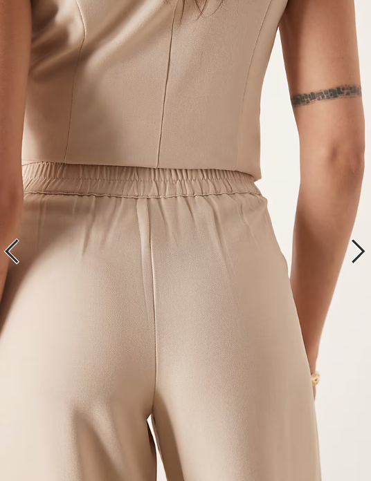 JDY Tall highwaist pleated wide leg trouser co-ord in stone